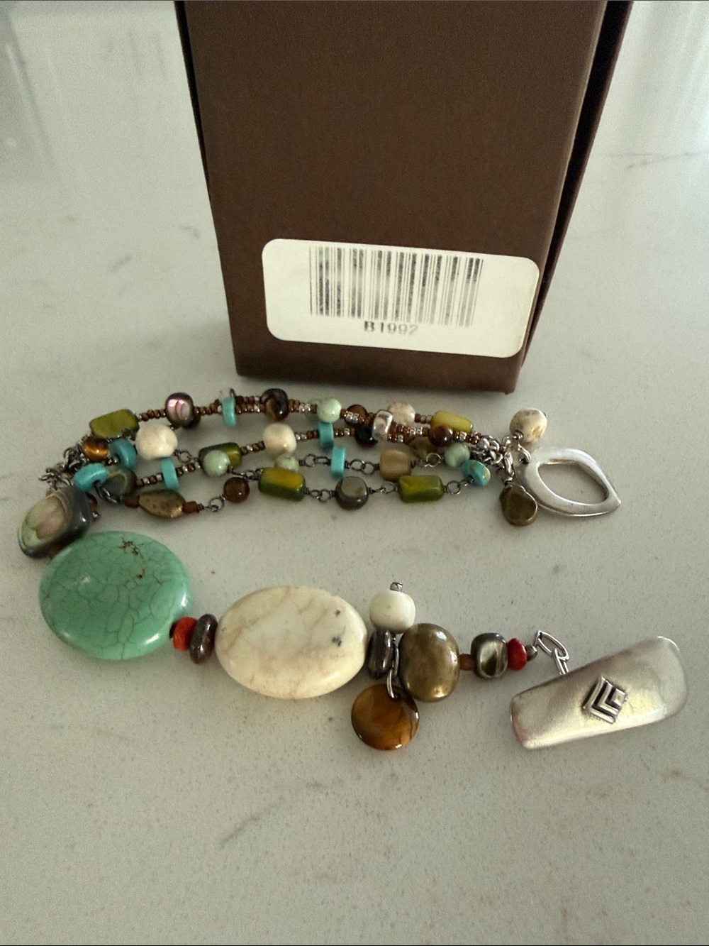 Silpada Sterling Silver, Turquoise, Howlite, Tigers Eye, Bronzite Bracelet B1992 - Picture 8 of 9